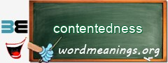 WordMeaning blackboard for contentedness